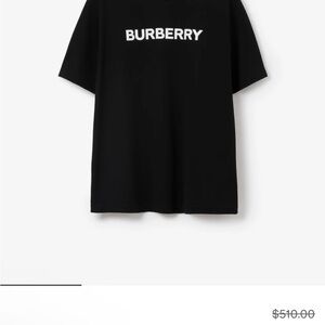 Burberry Black Tee with White Logo